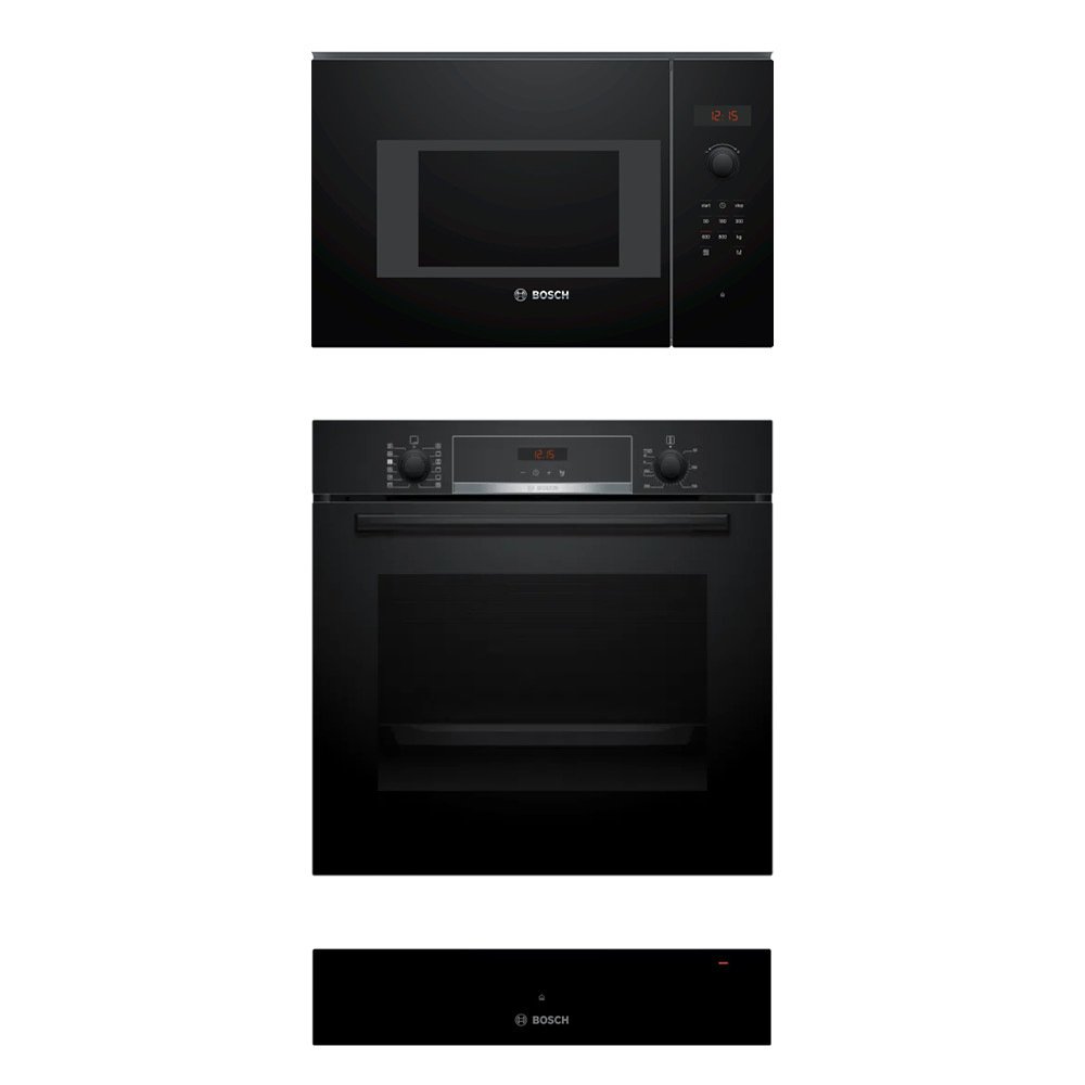 Bosch Built-In Electric Single Oven, Built-In Microwave & Warming Drawer