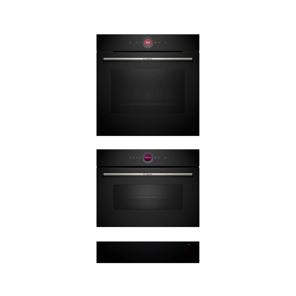 Bosch Built-In Electric Single Oven, Built-In Microwave with Grill & Warming Drawer