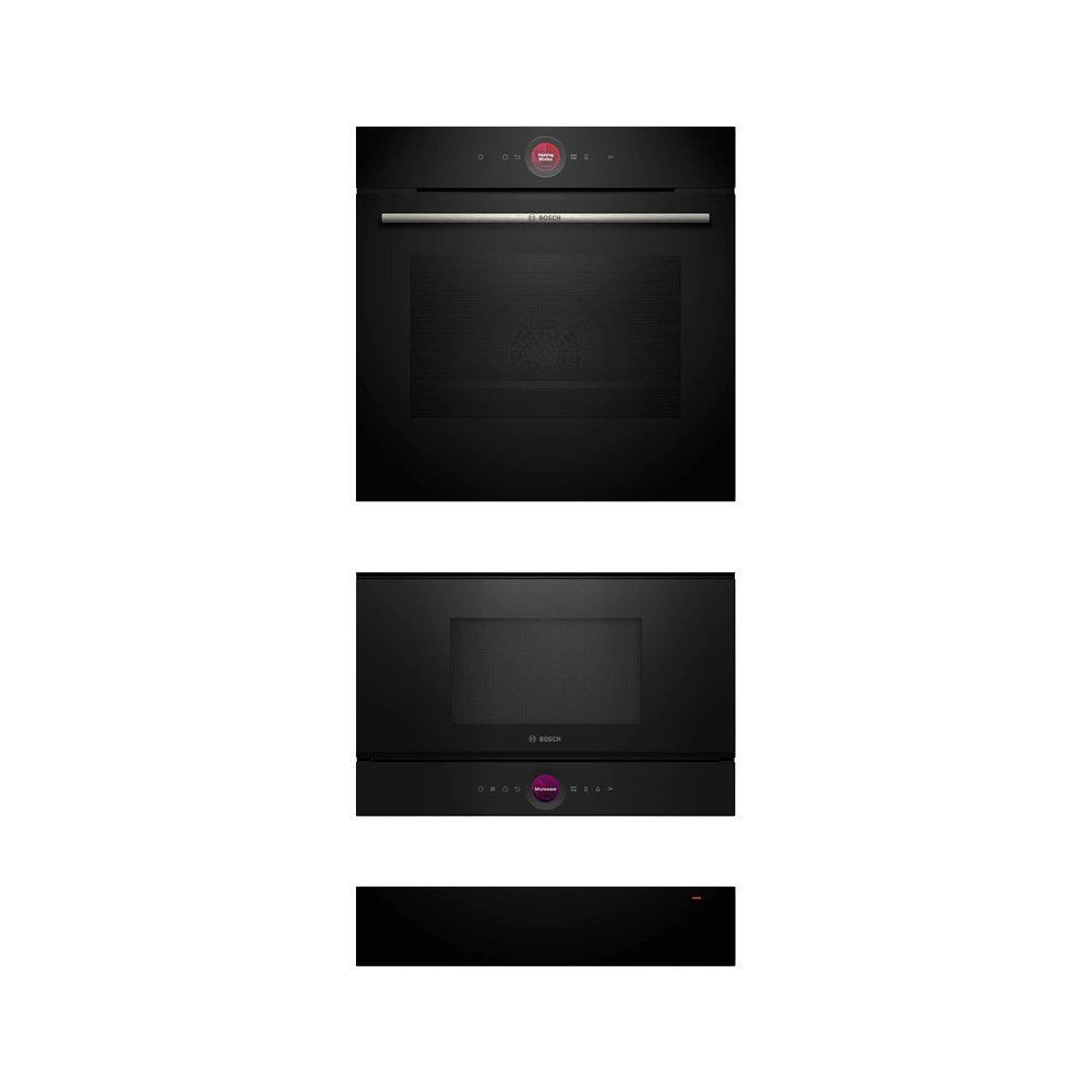Bosch Built-In Electric Single Oven, Built-In Microwave & Warming Drawer