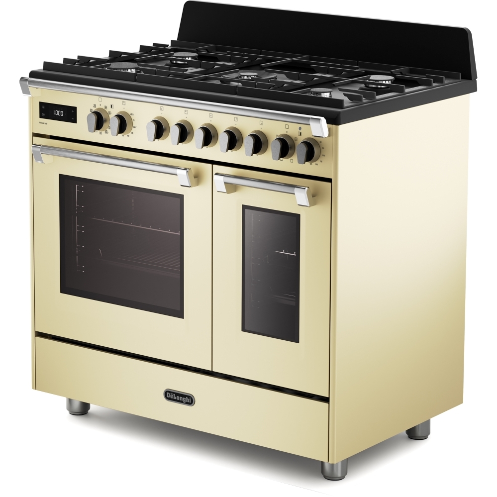 DeLonghi BS 965T MAC 90cm Dual Fuel Range Cooker, Cream