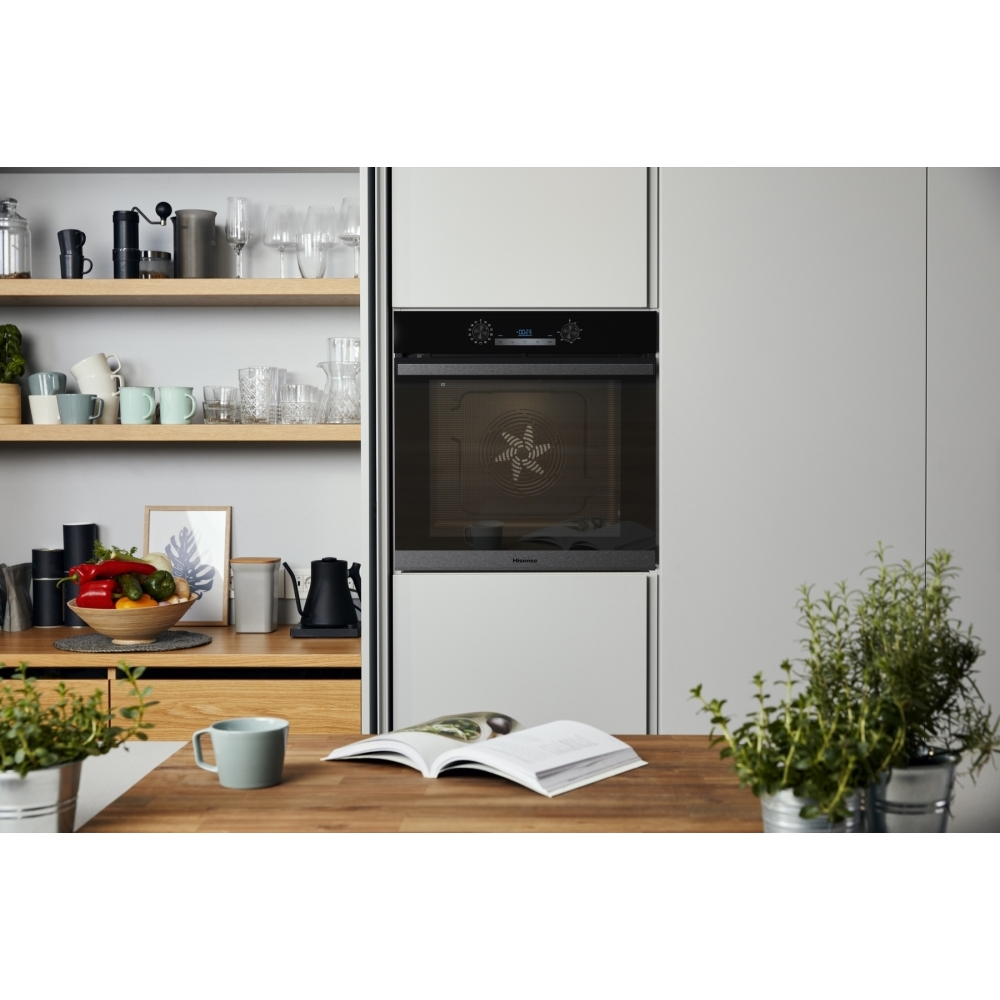 Hisense BSA65222PBUK Built-In Electric Single Oven with Pyrolytic Cleaning, Black, A+ Rated