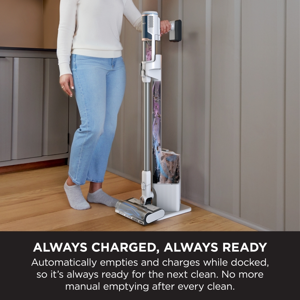 Shark BU3521UK Cordless Stick Vacuum with Auto Empty System, White