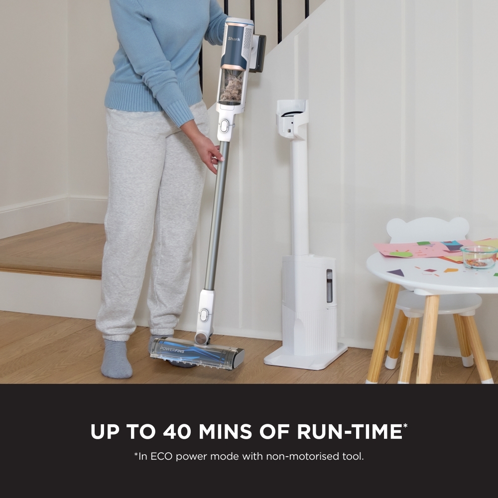 Shark BU3521UK Cordless Stick Vacuum with Auto Empty System, White