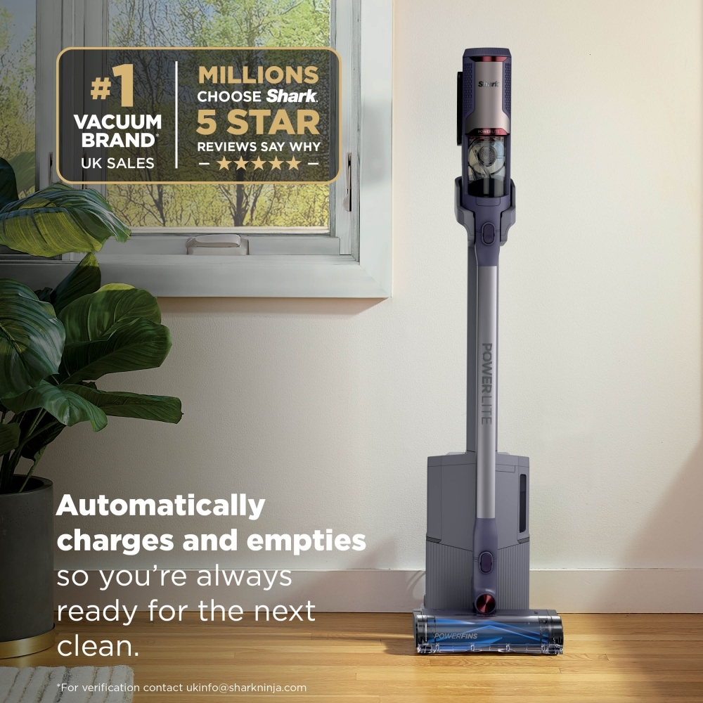 Shark BU3621UKT Cordless Vacuum Cleaner, Grey