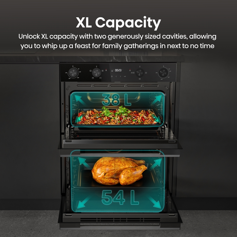 Hisense BUD714221ADBG Built-Under Electric Double Oven, Black, A Rated