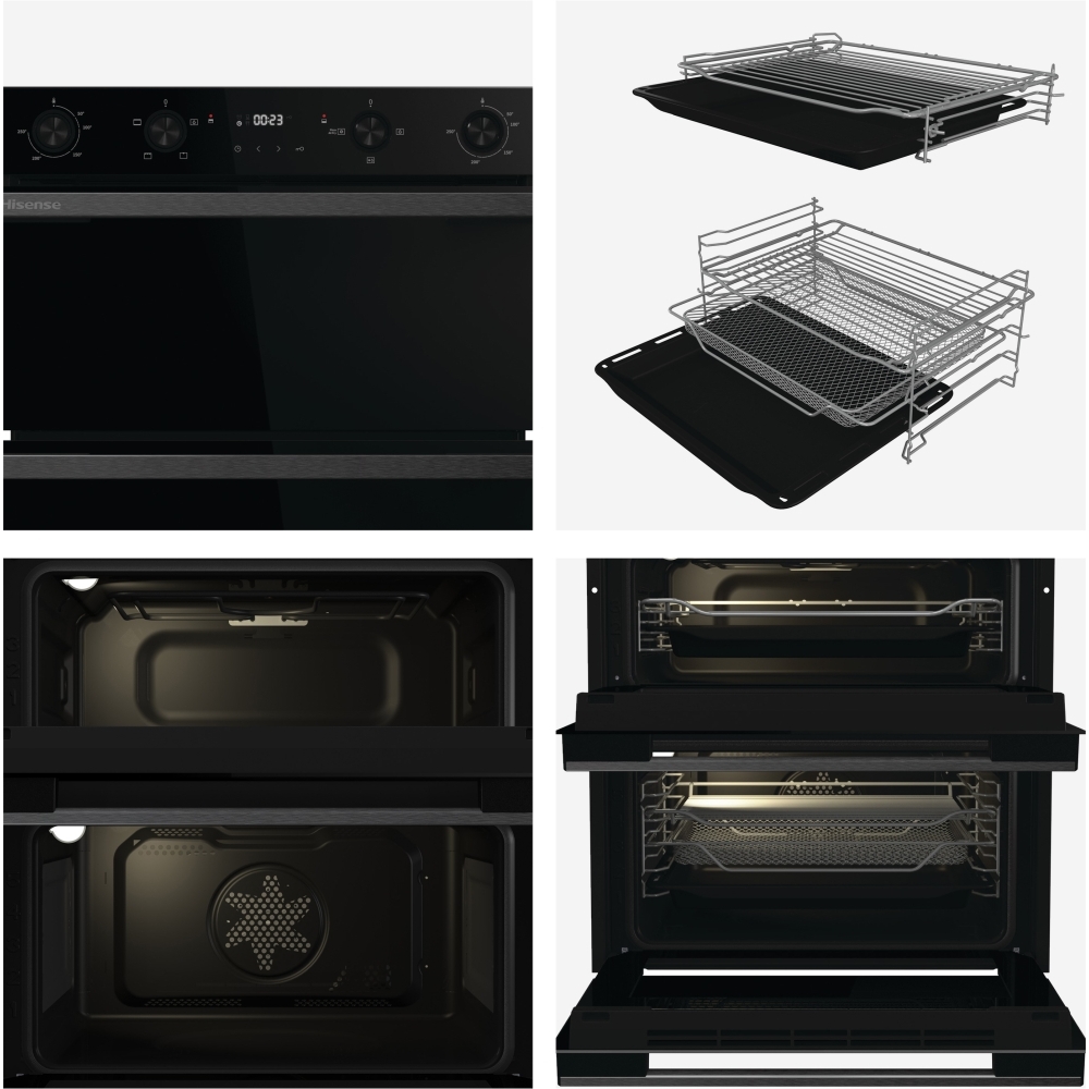 Hisense BUD714221CDBG Built-Under Electric Double Oven, Black, A Rated