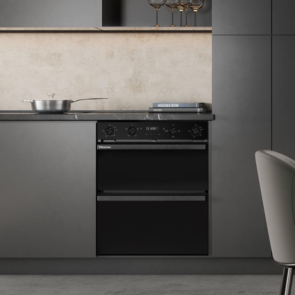 Hisense BUD714221CDBG Built-Under Electric Double Oven, Black, A Rated