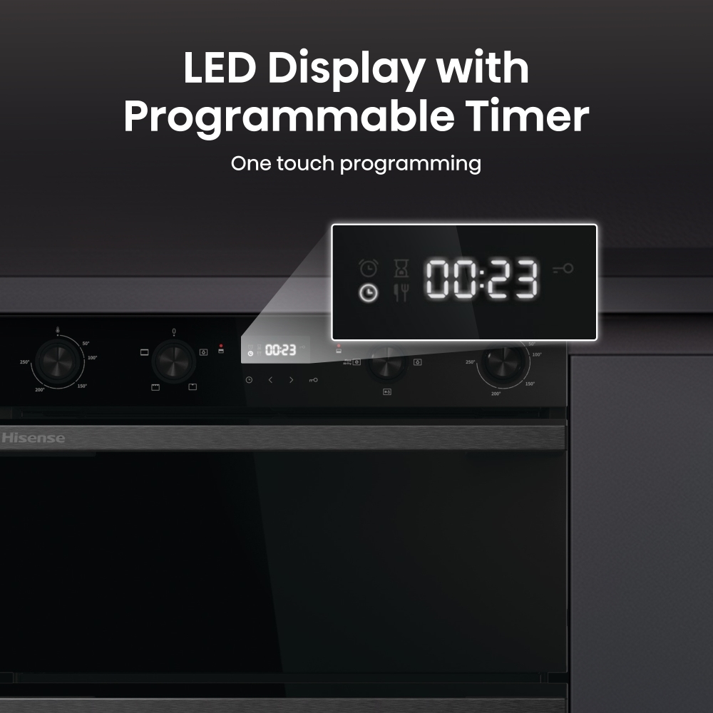 Hisense BUD714221CDBG Built-Under Electric Double Oven, Black, A Rated