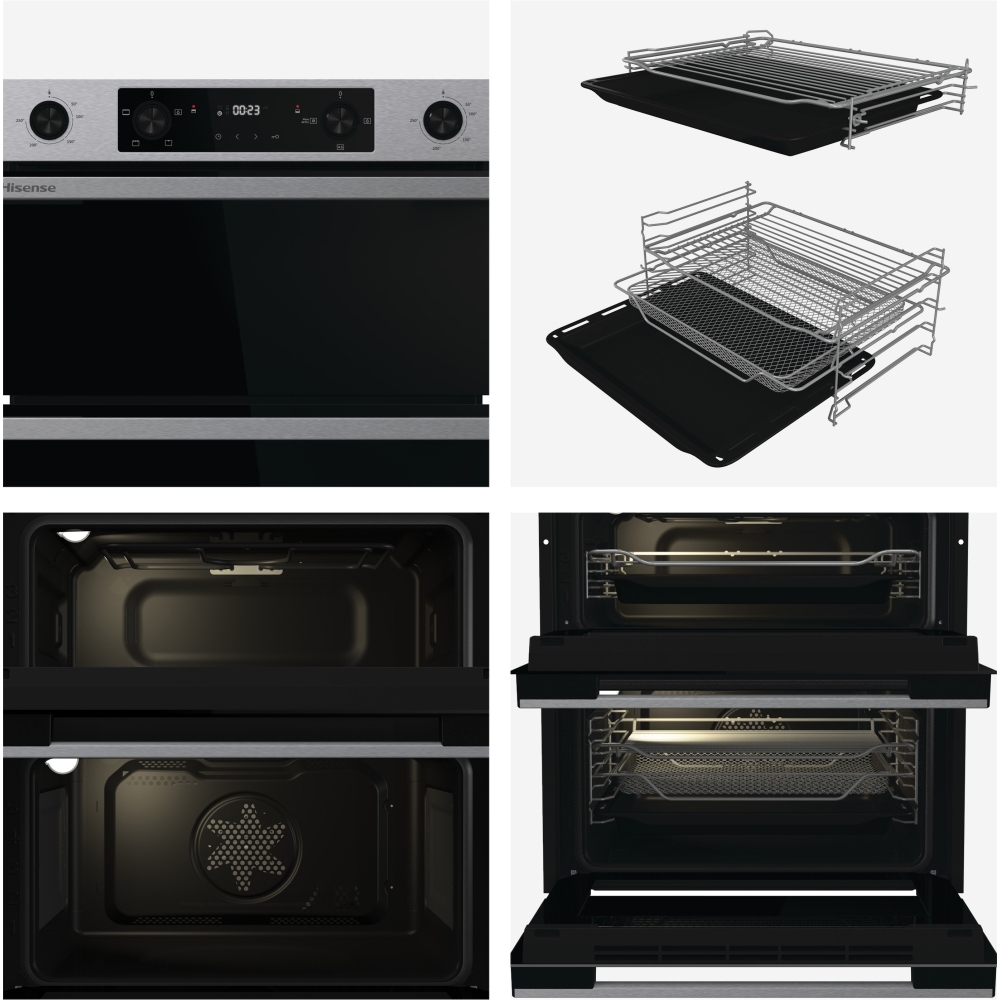 Hisense BUD714221CX Built-Under Electric Double Oven, Stainless Steel, A Rated