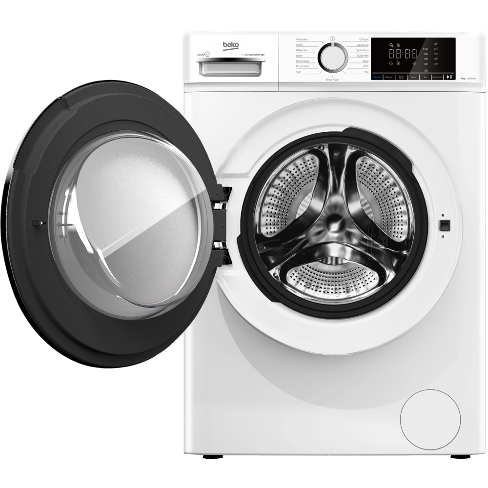 Beko BWC7121W Washing Machine, 7kg, 1200 Spin, White, A Rated