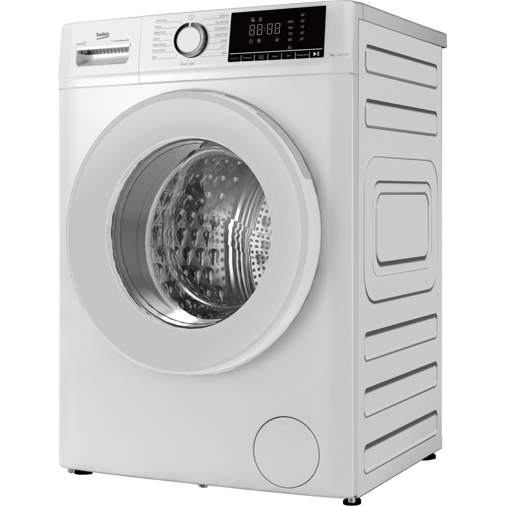 Beko BWC7121W Washing Machine, 7kg, 1200 Spin, White, A Rated
