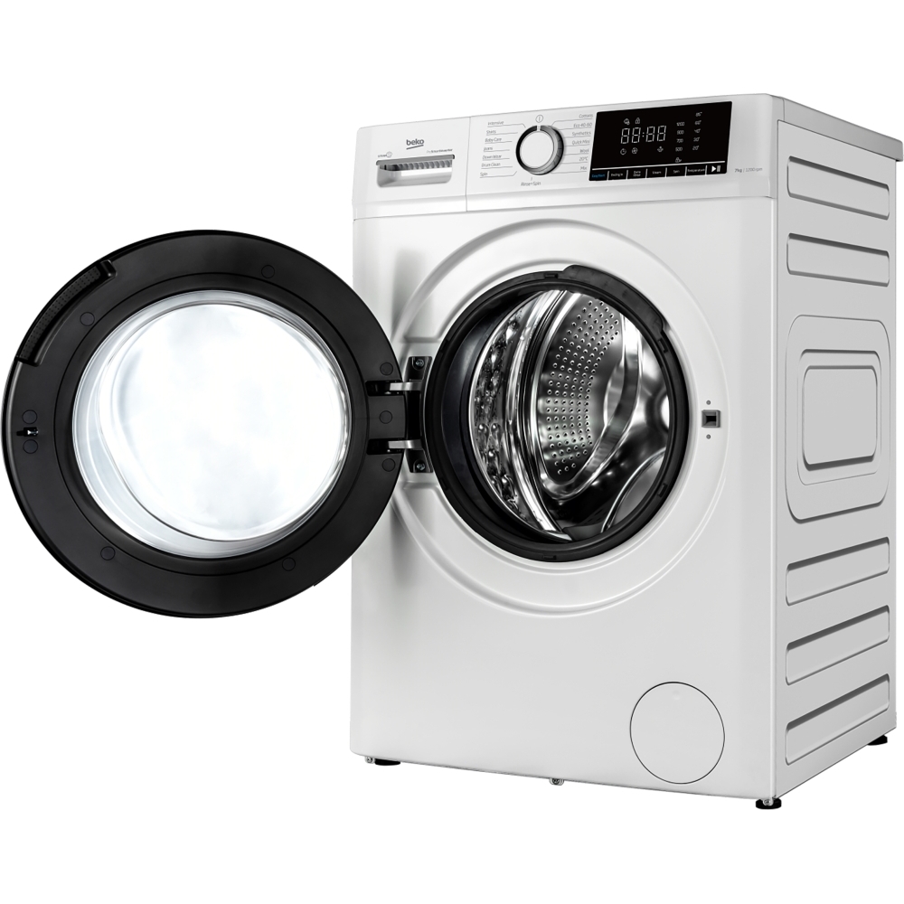 Beko BWC7121W Washing Machine, 7kg, 1200 Spin, White, A Rated