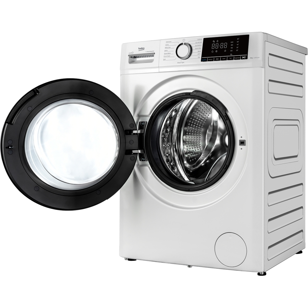 Beko BWC8121W Washing Machine, 8kg, 1200 Spin, White, A Rated