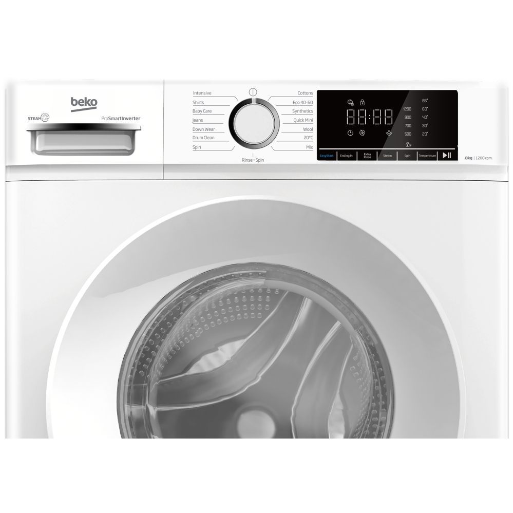 Beko BWC8121W Washing Machine, 8kg, 1200 Spin, White, A Rated