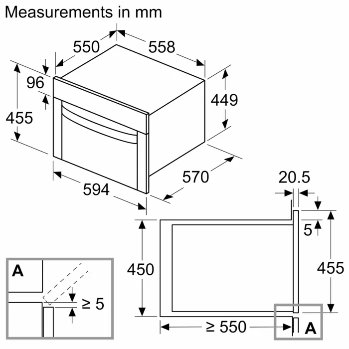 Neff C1AMG84G1B N50 Built-In Combination Microwave Oven, Graphite Grey