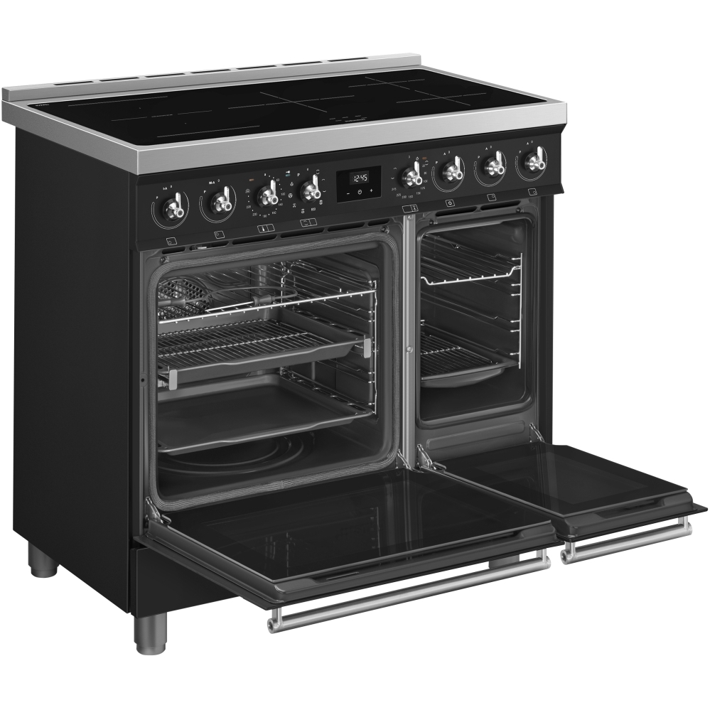 Smeg C92IPMB2 Symphony Classic 90cm Induction Range Cooker, Black, A Rated