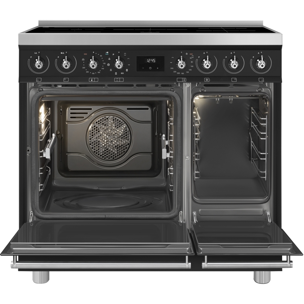 Smeg C92IPMB2 Symphony Classic 90cm Induction Range Cooker, Black, A Rated