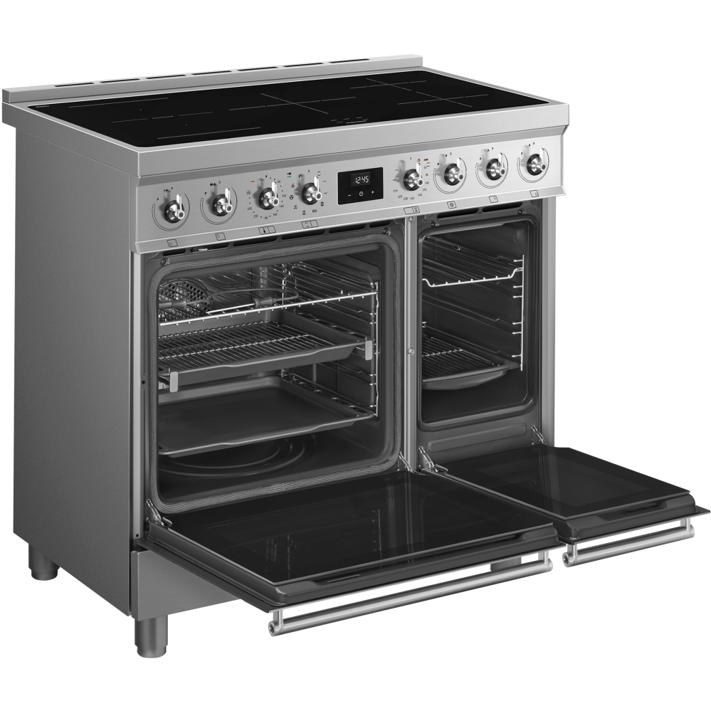 Smeg C92IPX2 Symphony Classic 90cm Induction Range Cooker, Stainless Steel, A Rated