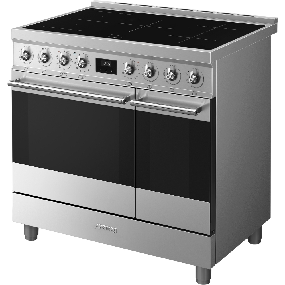Smeg C92IPX2 Symphony Classic 90cm Induction Range Cooker, Stainless Steel, A Rated