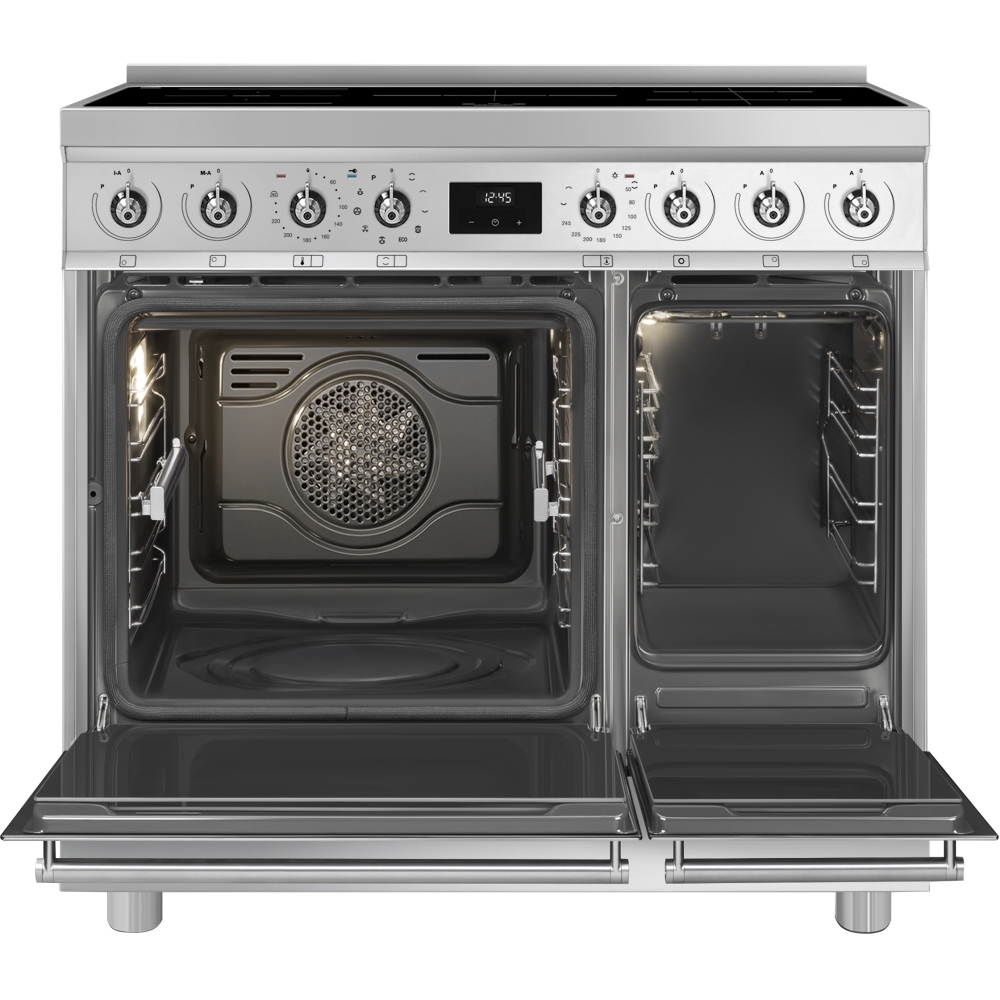 Smeg C92IPX2 Symphony Classic 90cm Induction Range Cooker, Stainless Steel, A Rated