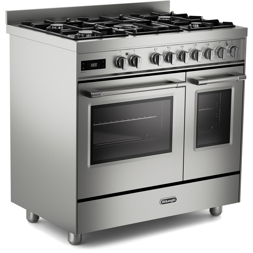 DeLonghi PRO 965T MXX 90cm Dual Fuel Range Cooker, Stainless Steel, A Rated
