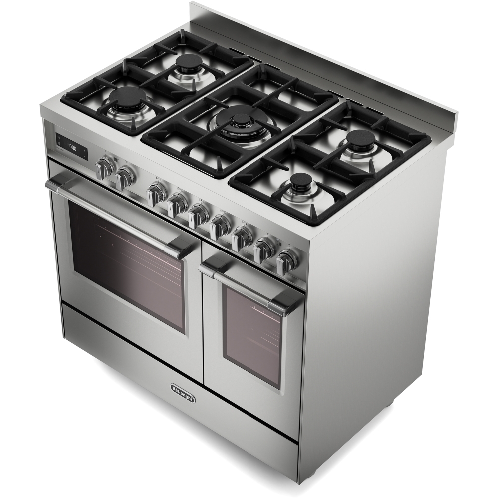 DeLonghi PRO 965T MXX 90cm Dual Fuel Range Cooker, Stainless Steel, A Rated