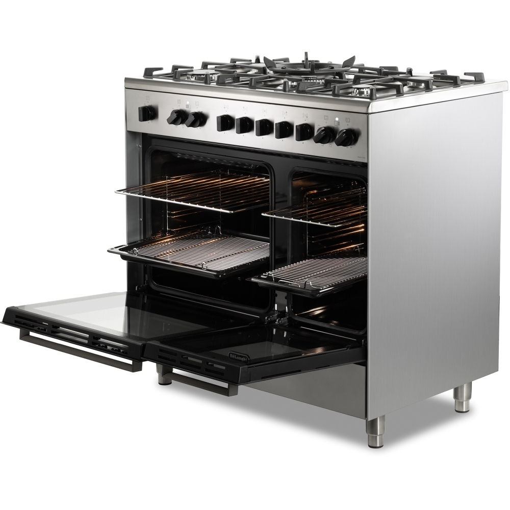 DeLonghi DTRM 905DF 90cm Dual Fuel Range Cooker, Stainless Steel, A Rated