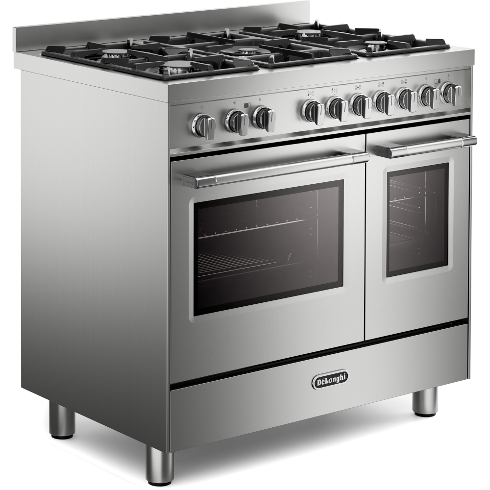 DeLonghi PRO 965T GXX 90cm Gas Range Cooker, Stainless Steel, A Rated
