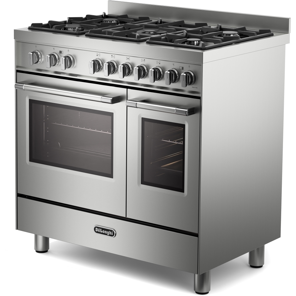 DeLonghi PRO 965T GXX 90cm Gas Range Cooker, Stainless Steel, A Rated