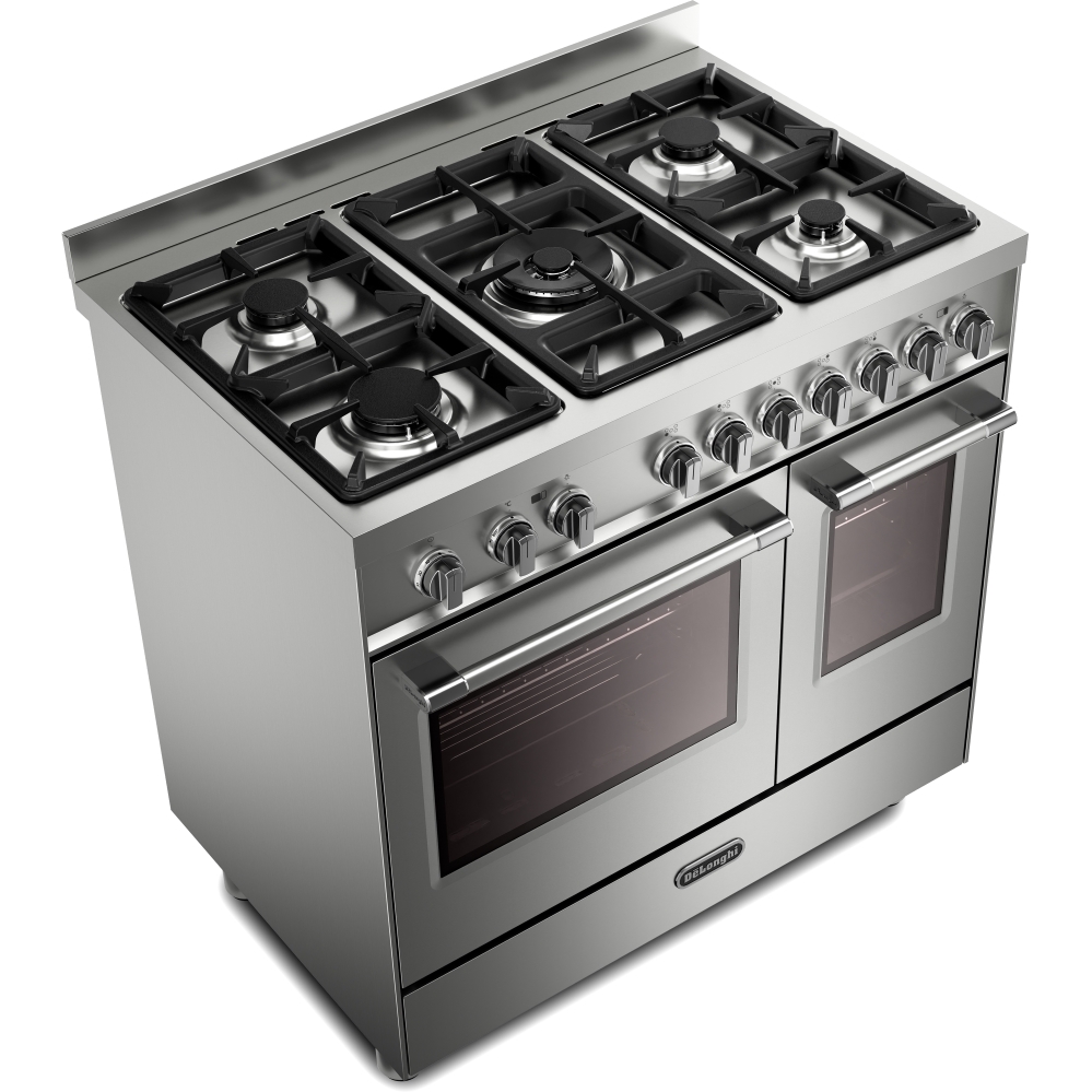 DeLonghi PRO 965T GXX 90cm Gas Range Cooker, Stainless Steel, A Rated