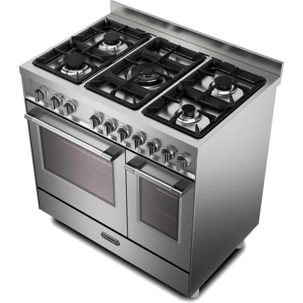 DeLonghi PRO 965T GXX 90cm Gas Range Cooker, Stainless Steel, A Rated