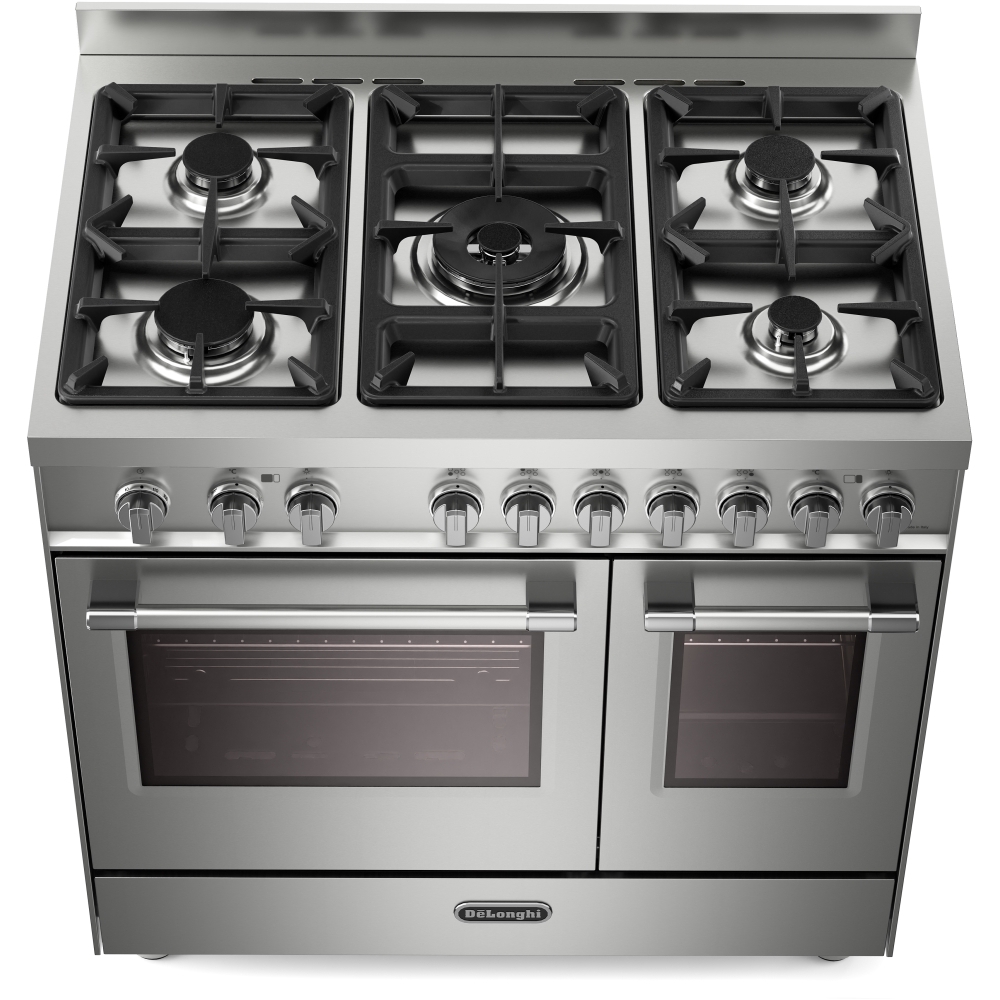 DeLonghi PRO 965T GXX 90cm Gas Range Cooker, Stainless Steel, A Rated