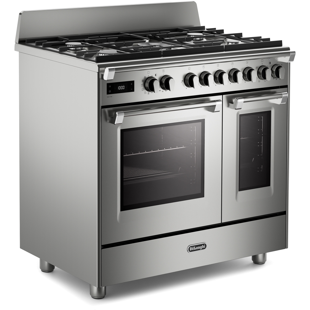 DeLonghi BS 965T MXX 90cm Dual Fuel Range Cooker, Stainless Steel, A Rated