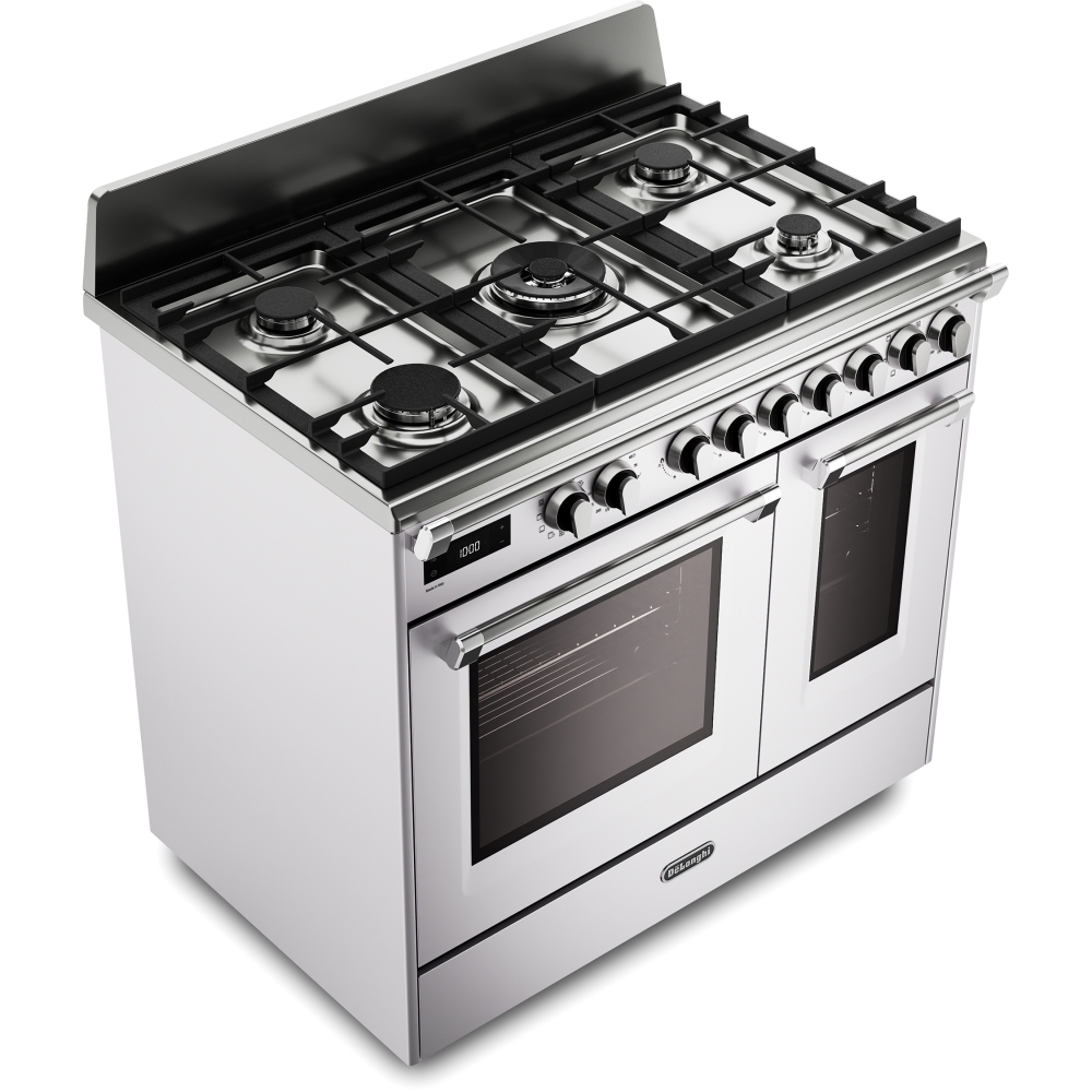 DeLonghi BS 965T MXW 90cm Dual Fuel Range Cooker, White, A Rated