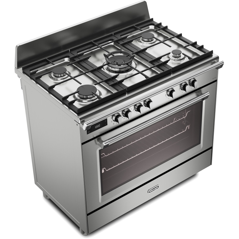 DeLonghi BS 965 MXX 90cm Dual Fuel Range Cooker, Stainless Steel, A Rated