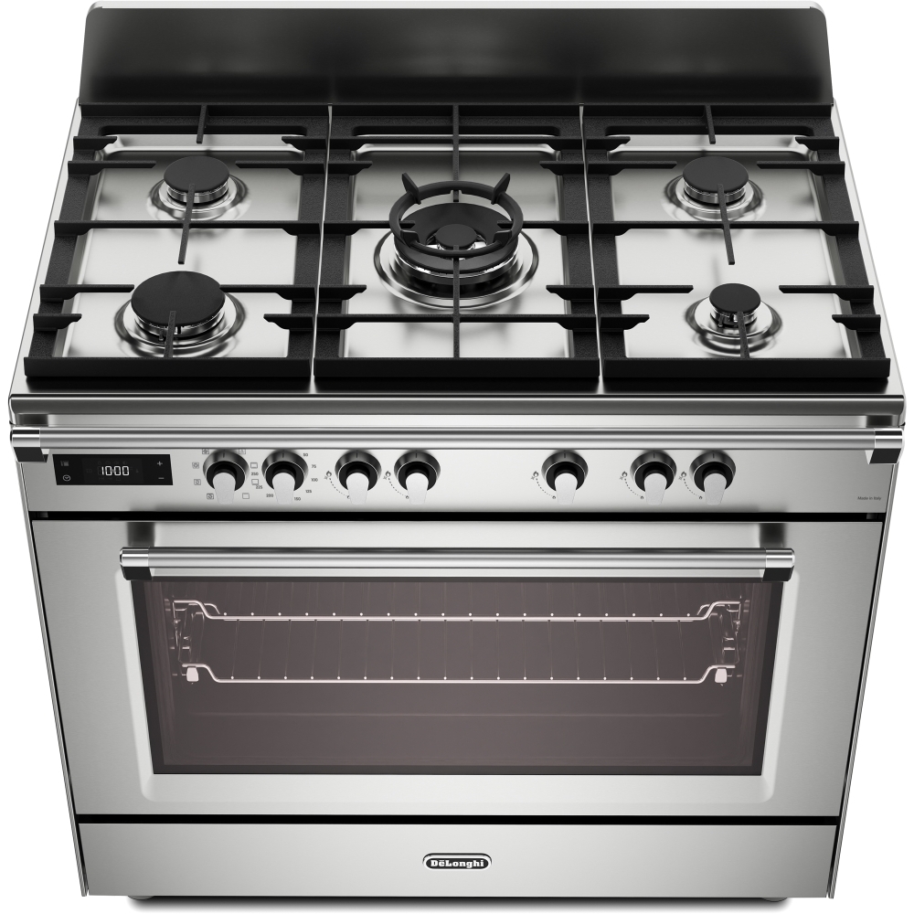 DeLonghi BS 965 MXX 90cm Dual Fuel Range Cooker, Stainless Steel, A Rated