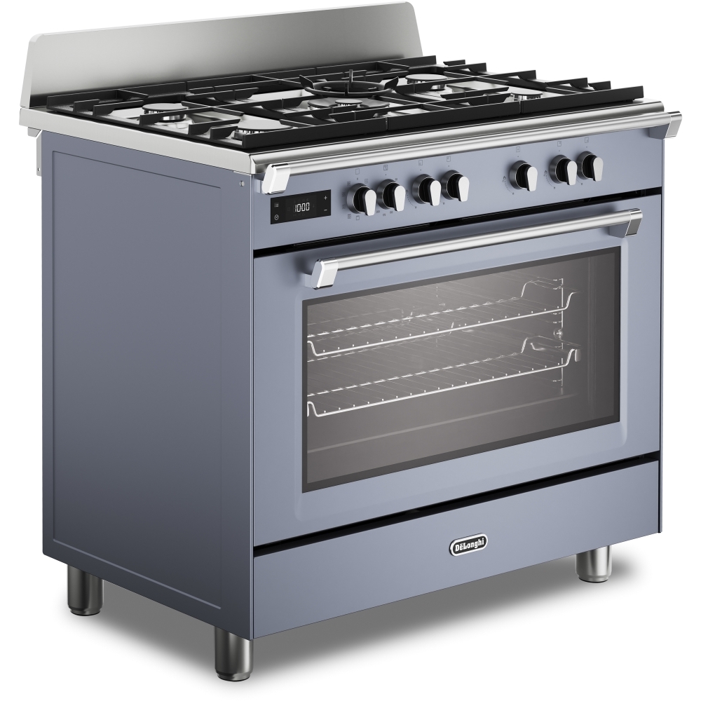 DeLonghi BS 965 MXS 90cm Dual Fuel Range Cooker, Grey, A Rated