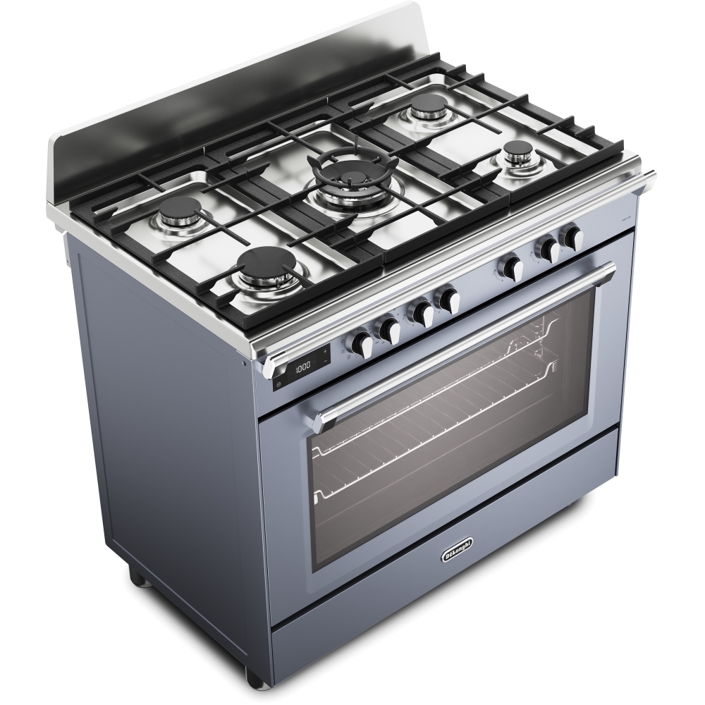 DeLonghi BS 965 MXS 90cm Dual Fuel Range Cooker, Grey, A Rated