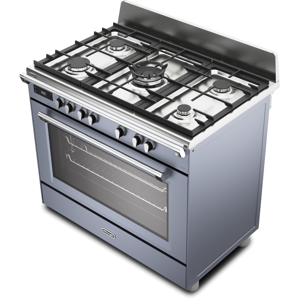 DeLonghi BS 965 MXS 90cm Dual Fuel Range Cooker, Grey, A Rated