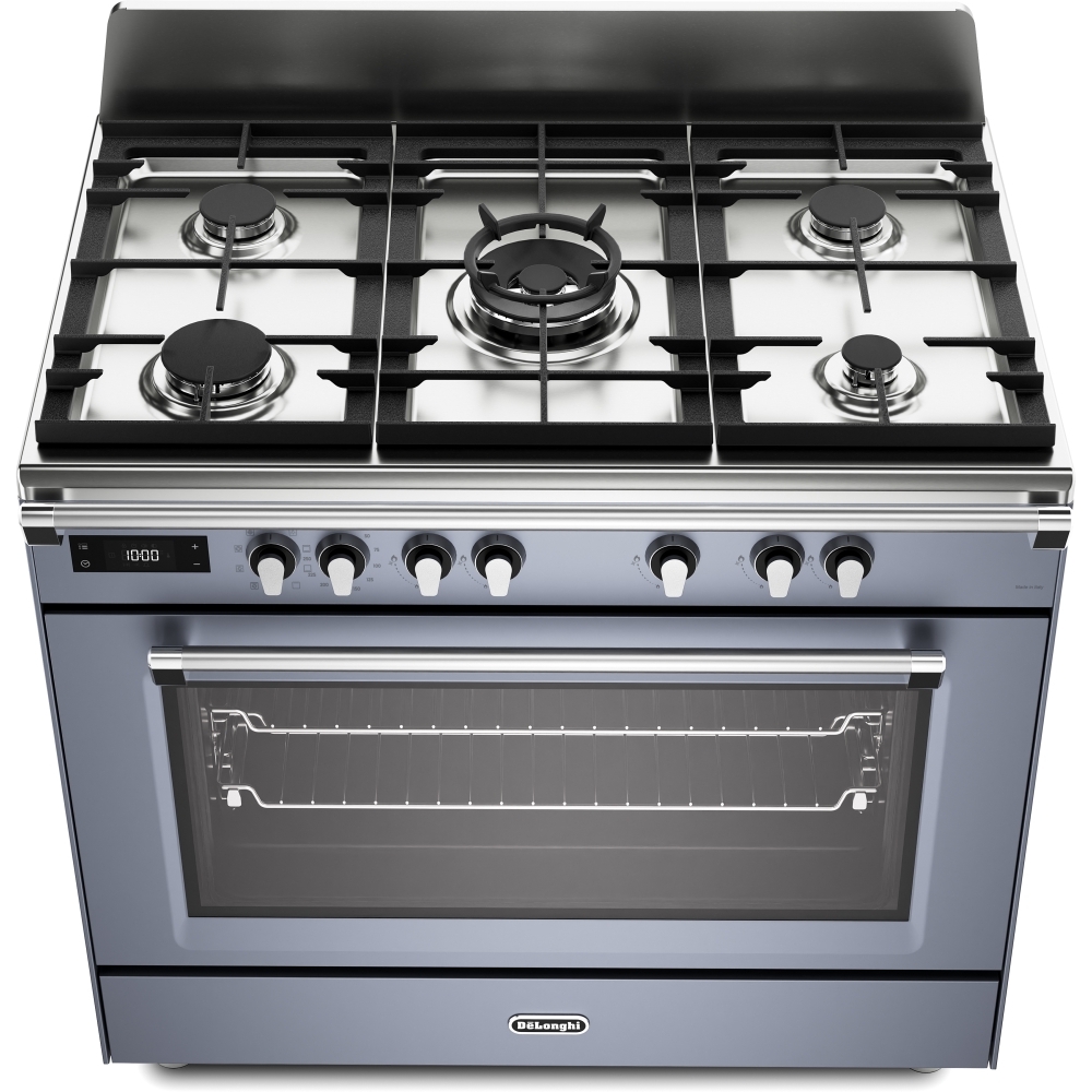 DeLonghi BS 965 MXS 90cm Dual Fuel Range Cooker, Grey, A Rated