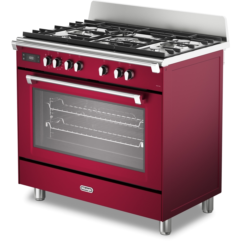 DeLonghi BS 965 MXR 90cm Dual Fuel Range Cooker, Red, A Rated