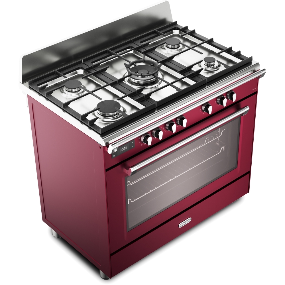 DeLonghi BS 965 MXR 90cm Dual Fuel Range Cooker, Red, A Rated
