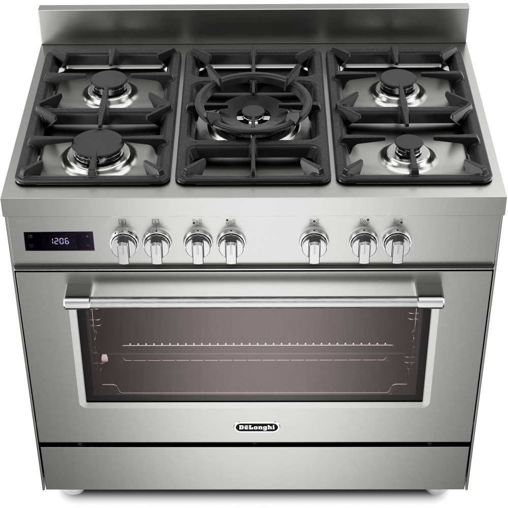 DeLonghi PRO 965 MXX 90cm Dual Fuel Range Cooker, Stainless Steel, A Rated