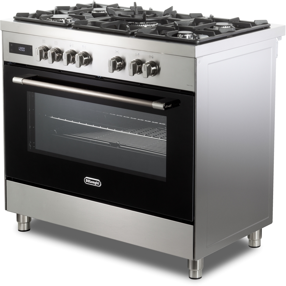 DeLonghi DEM 965 MXX 90cm Dual Fuel Range Cooker, Stainless Steel, A Rated