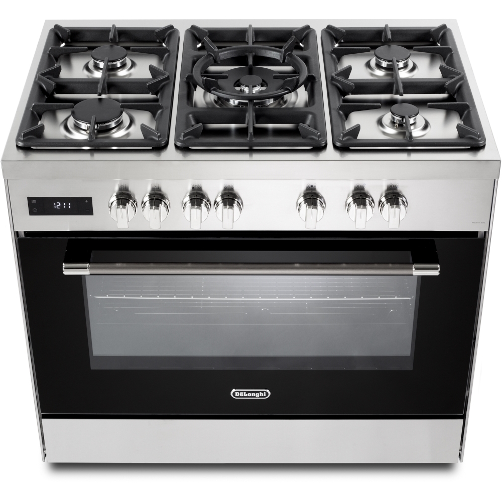 DeLonghi DEM 965 MXX 90cm Dual Fuel Range Cooker, Stainless Steel, A Rated