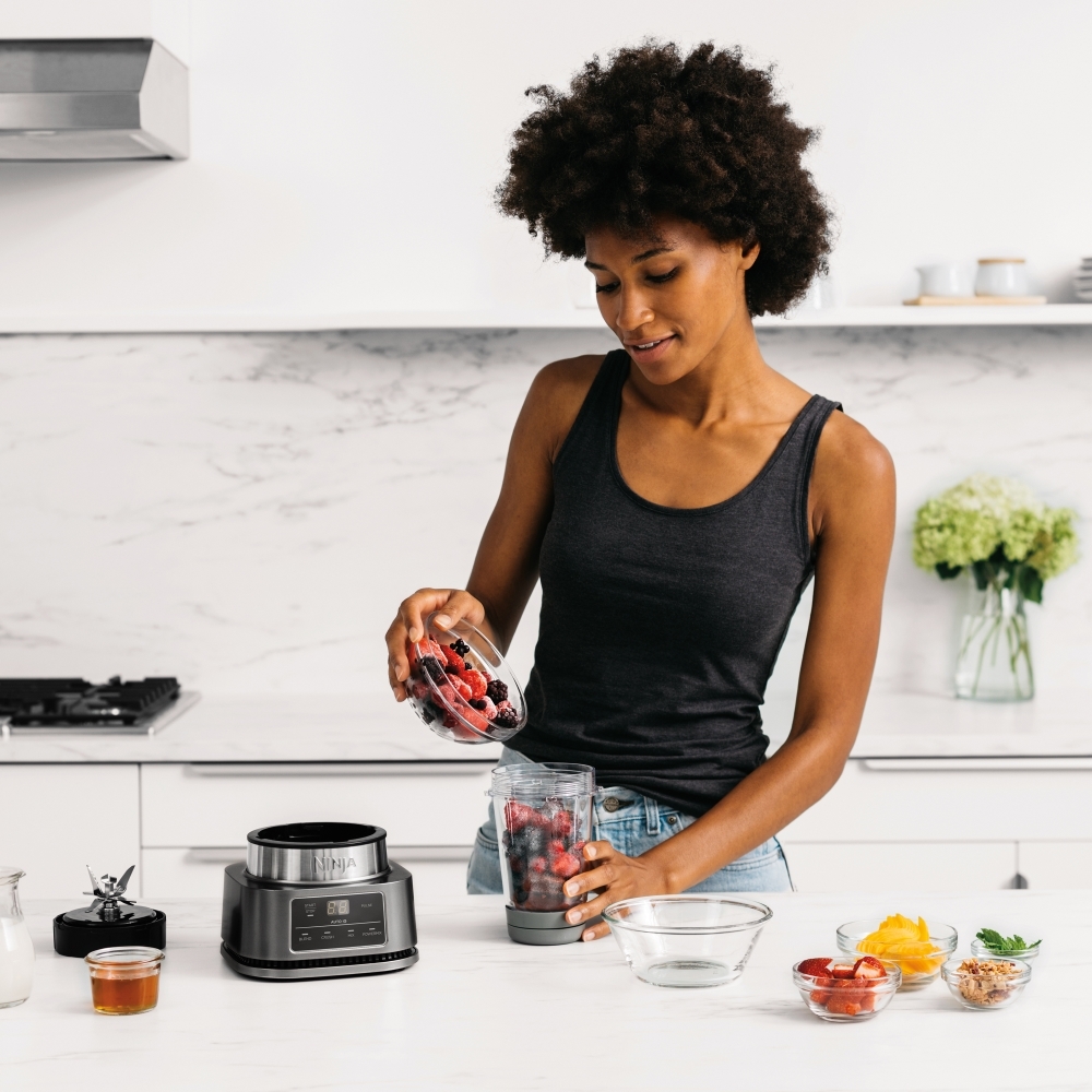 Ninja CB100UK Foodi Power Nutri Blender 2-in-1 with Smart Torque & Auto-iQ 1100 watt, Silver