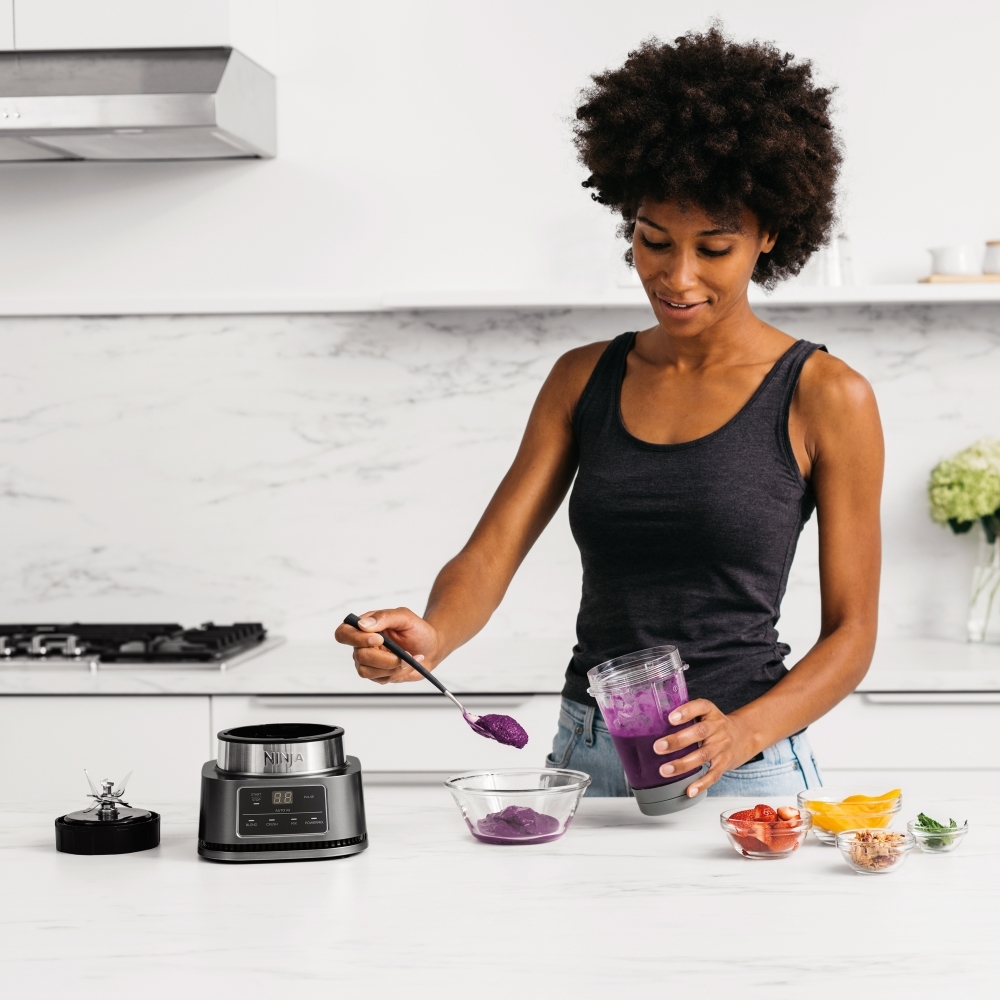 Ninja CB100UK Foodi Power Nutri Blender 2-in-1 with Smart Torque & Auto-iQ 1100 watt, Silver