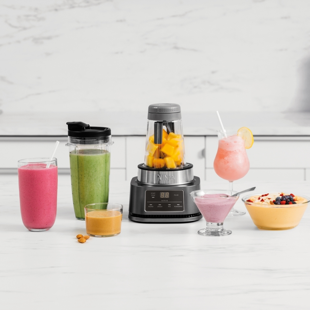 Ninja CB100UK Foodi Power Nutri Blender 2-in-1 with Smart Torque & Auto-iQ 1100 watt, Silver
