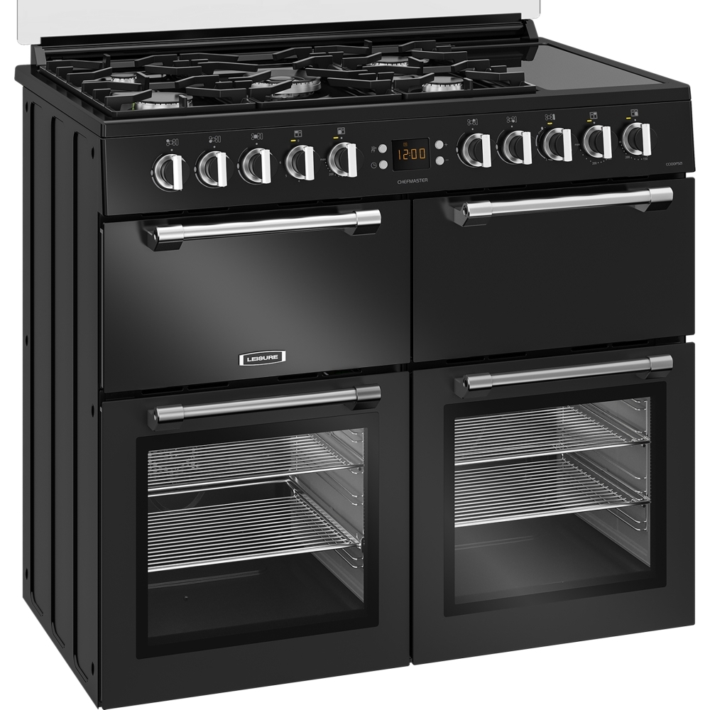 Leisure CC100F521K Chefmaster 100cm Dual Fuel Range Cooker, Black, A