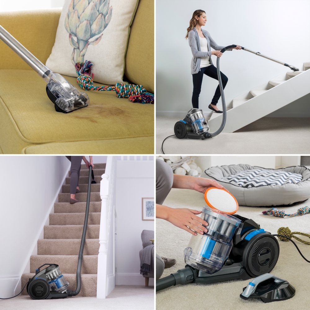 Vax CCQSASV1P1 Air Stretch Pet Cylinder Vacuum Cleaner, Grey